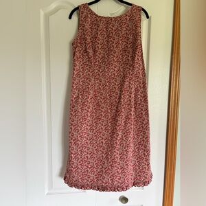 Liz Claiborne Floral Red and Cream Dress